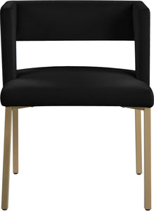 Caleb Black Velvet Dining Chair