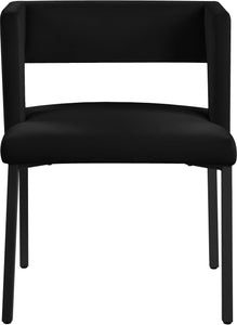 Caleb Black Velvet Dining Chair