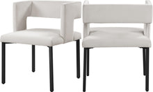 Load image into Gallery viewer, Caleb Cream Velvet Dining Chair
