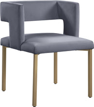 Load image into Gallery viewer, Caleb Grey Velvet Dining Chair
