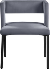 Load image into Gallery viewer, Caleb Grey Velvet Dining Chair
