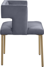 Load image into Gallery viewer, Caleb Grey Velvet Dining Chair
