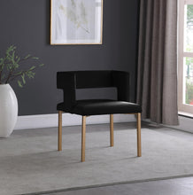 Load image into Gallery viewer, Caleb Black Velvet Dining Chair
