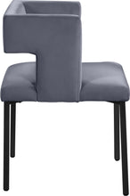 Load image into Gallery viewer, Caleb Grey Velvet Dining Chair
