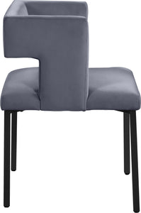 Caleb Grey Velvet Dining Chair