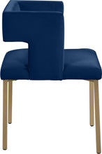 Load image into Gallery viewer, Caleb Navy Velvet Dining Chair
