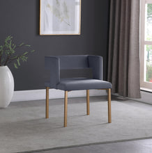 Load image into Gallery viewer, Caleb Grey Velvet Dining Chair
