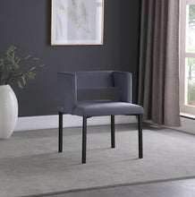 Load image into Gallery viewer, Caleb Grey Velvet Dining Chair
