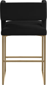 Caleb Black Velvet Counter Stool