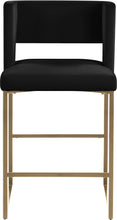 Load image into Gallery viewer, Caleb Black Velvet Counter Stool
