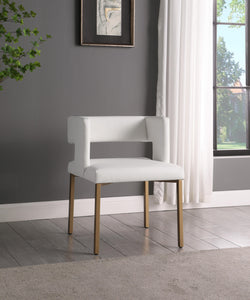 Caleb White Faux Leather Dining Chair