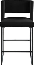 Load image into Gallery viewer, Caleb Black Velvet Counter Stool
