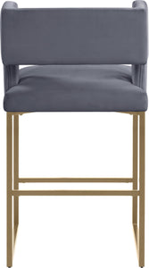 Caleb Grey Velvet Counter Stool