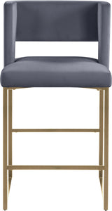 Caleb Grey Velvet Counter Stool