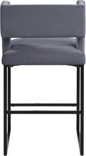 Load image into Gallery viewer, Caleb Grey Velvet Counter Stool
