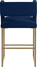 Load image into Gallery viewer, Caleb Navy Velvet Counter Stool
