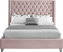 Load image into Gallery viewer, Aiden Pink Velvet King Bed
