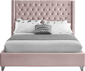 Aiden Pink Velvet King Bed