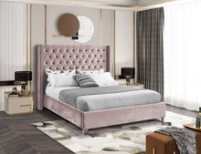 Load image into Gallery viewer, Aiden Pink Velvet Full Bed
