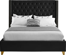 Load image into Gallery viewer, Barolo Black Velvet Queen Bed
