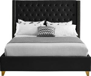 Barolo Black Velvet Queen Bed