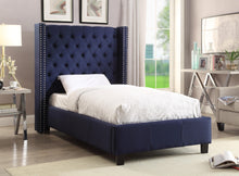 Load image into Gallery viewer, Ashton Navy Linen Twin Bed
