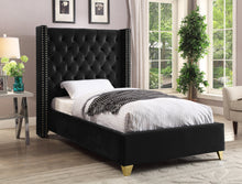 Load image into Gallery viewer, Barolo Black Velvet Twin Bed
