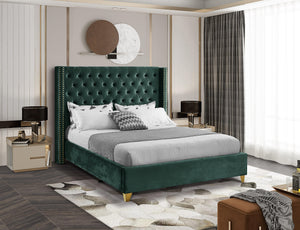 Barolo Green Velvet Full Bed