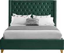 Load image into Gallery viewer, Barolo Green Velvet King Bed
