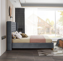 Load image into Gallery viewer, Barolo Grey Velvet King Bed
