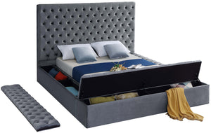 Bliss Grey Velvet Full Bed (3 Boxes)