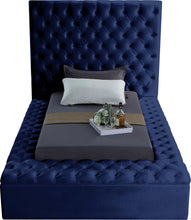 Load image into Gallery viewer, Bliss Navy Velvet Twin Bed (3 Boxes)
