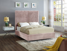 Load image into Gallery viewer, Candace Pink Velvet Queen Bed

