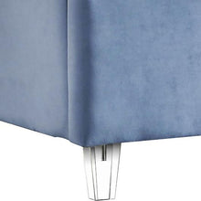 Load image into Gallery viewer, Candace Sky Blue Velvet Twin Bed
