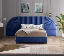 Load image into Gallery viewer, Cleo Navy Velvet Queen Bed (3 Boxes)

