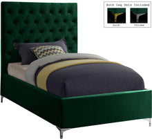 Load image into Gallery viewer, Cruz Green Velvet Twin Bed
