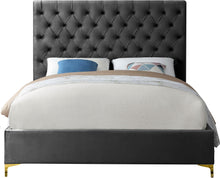 Load image into Gallery viewer, Cruz Grey Velvet King Bed
