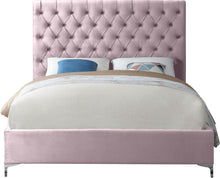 Load image into Gallery viewer, Cruz Pink Velvet Queen Bed
