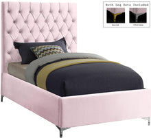 Load image into Gallery viewer, Cruz Pink Velvet Twin Bed
