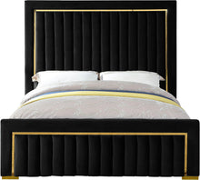 Load image into Gallery viewer, Dolce Black Velvet Queen Bed (3 Boxes)
