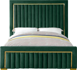 Dolce Green Velvet Queen Bed (3 Boxes)