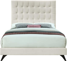 Load image into Gallery viewer, Elly Cream Velvet Queen Bed
