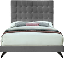 Load image into Gallery viewer, Elly Grey Velvet King Bed
