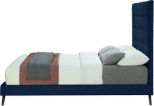 Load image into Gallery viewer, Elly Navy Velvet Queen Bed
