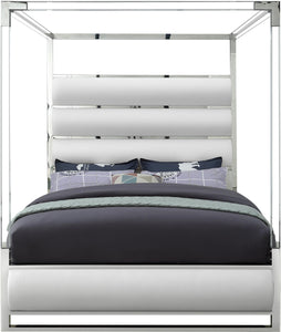 Encore White Faux Leather King Bed (4 Boxes)