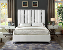 Load image into Gallery viewer, Enzo White Velvet Queen Bed
