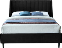 Load image into Gallery viewer, Eva Black Velvet Queen Bed
