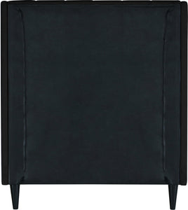 Eva Black Velvet Twin Bed