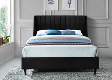 Load image into Gallery viewer, Eva Black Velvet Full Bed
