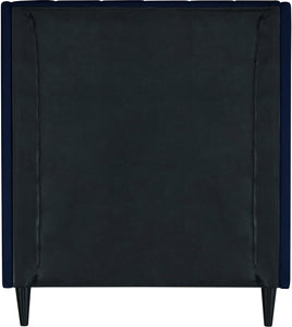 Eva Navy Velvet Twin Bed